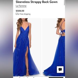 La Femme Sleeveless Strappy Back Gown GORGEOUS!!!